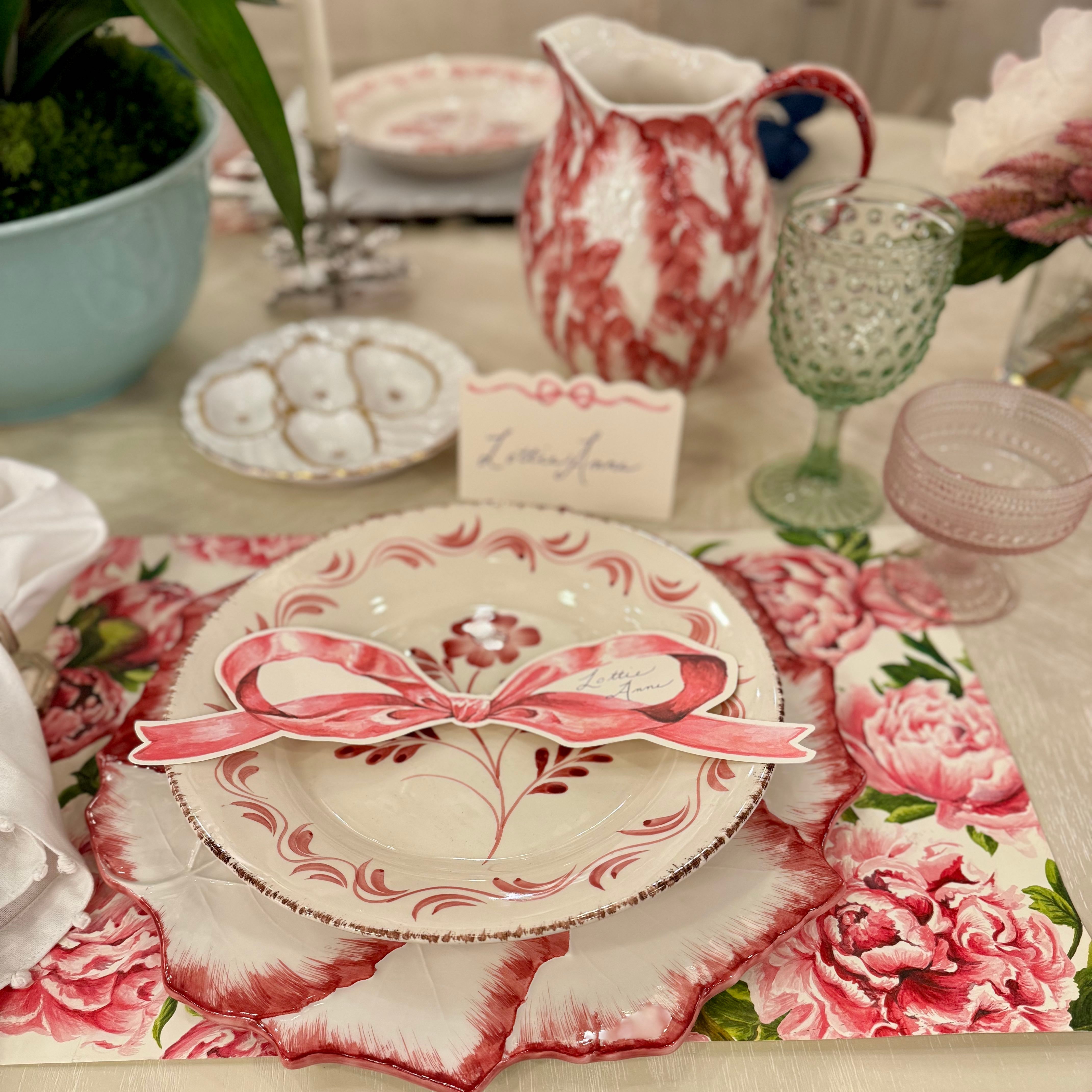 Pink Bow Table Accent - Set of 12