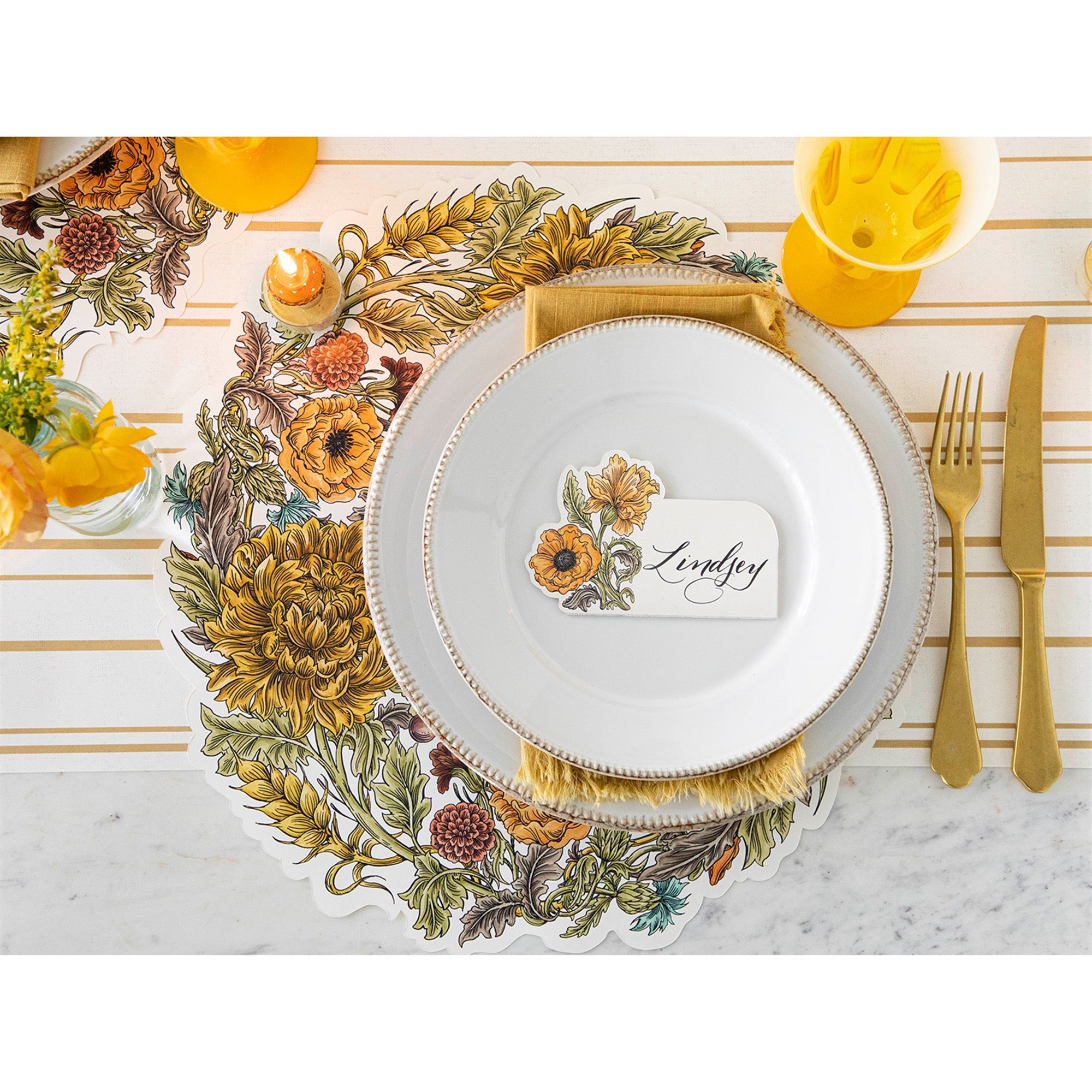 Die-cut Autumn Acanthus Wreath Placemat - 12 Sheets